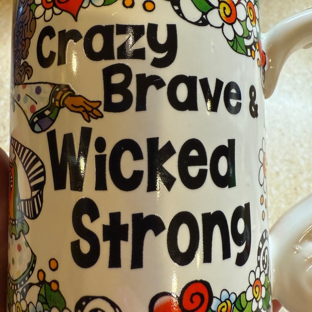 Suzy Toronto Inspirational Floral Mug Crazy Brave Wicked Strong Drinking Cup New - Picture 10 of 12